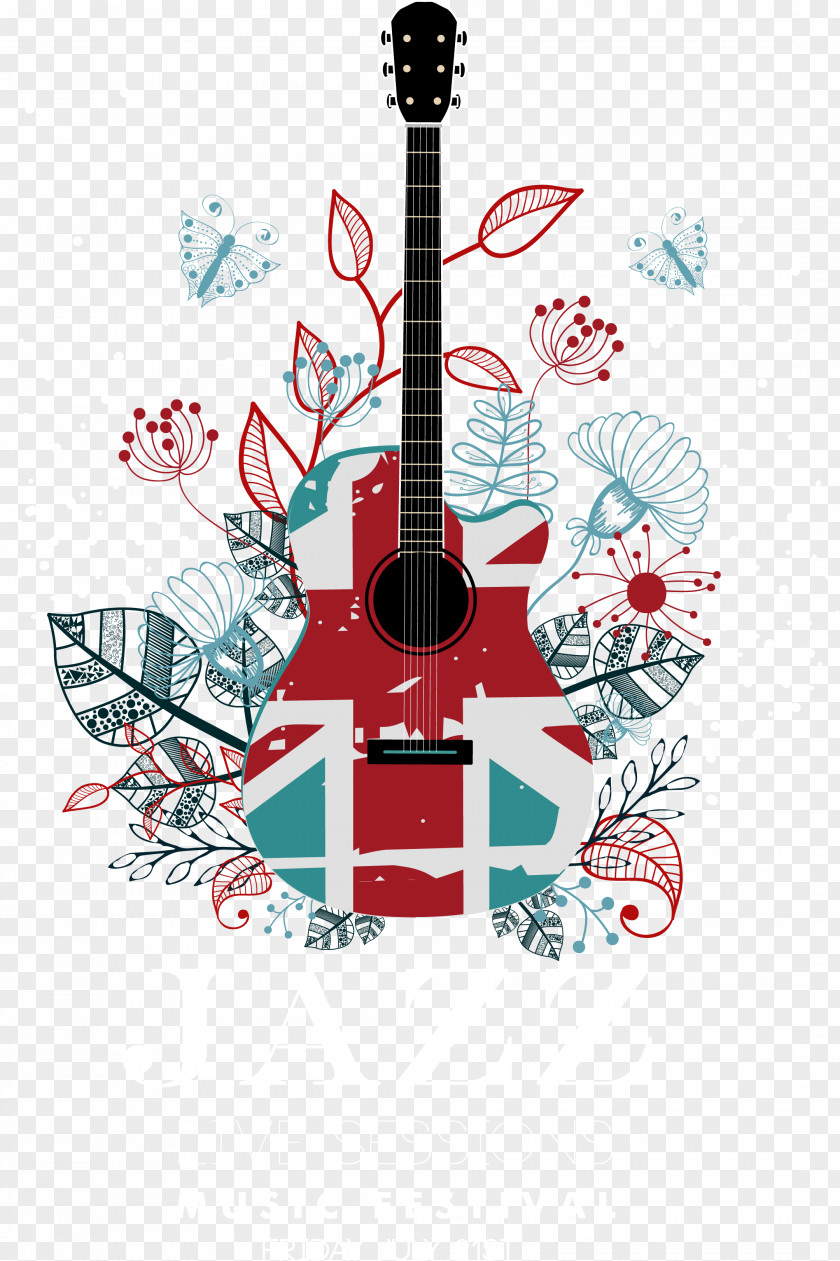Painted Guitar Electric Graphic Design Painting Illustration PNG