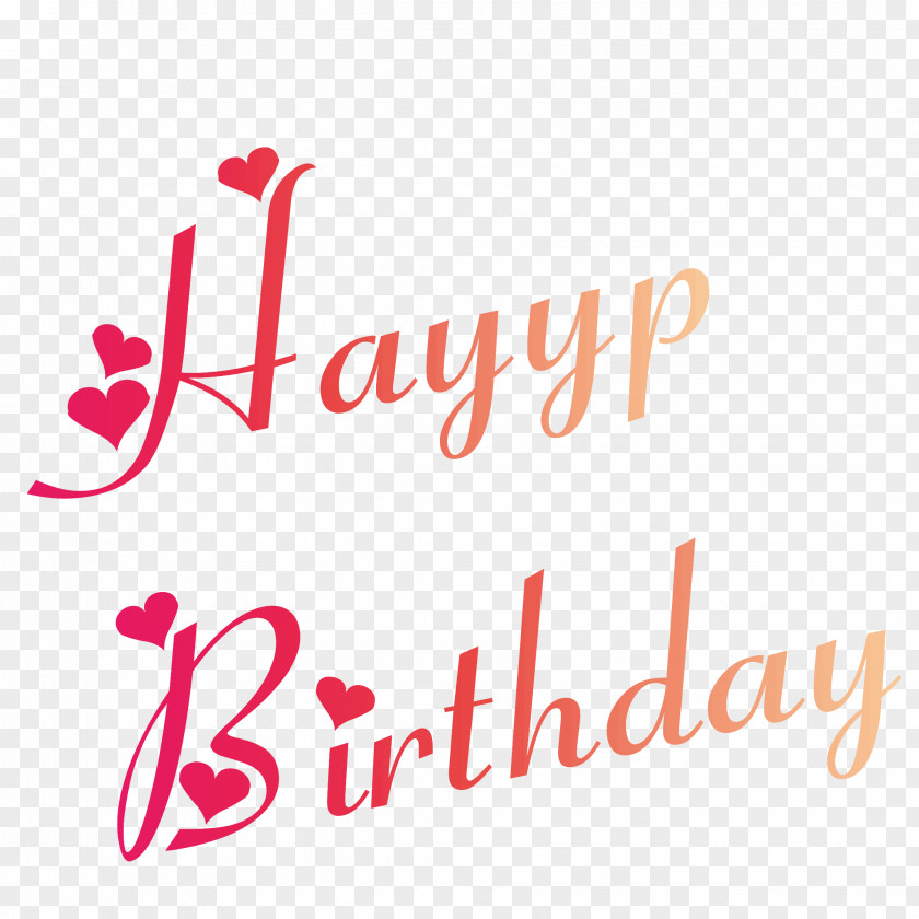 Red Happy Birthday Vector English Font PNG