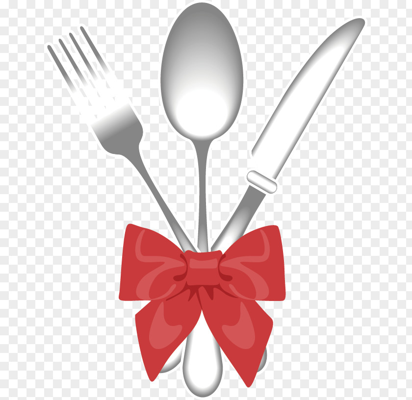 Vector Painted Fork Bow Paper Restaurant PNG
