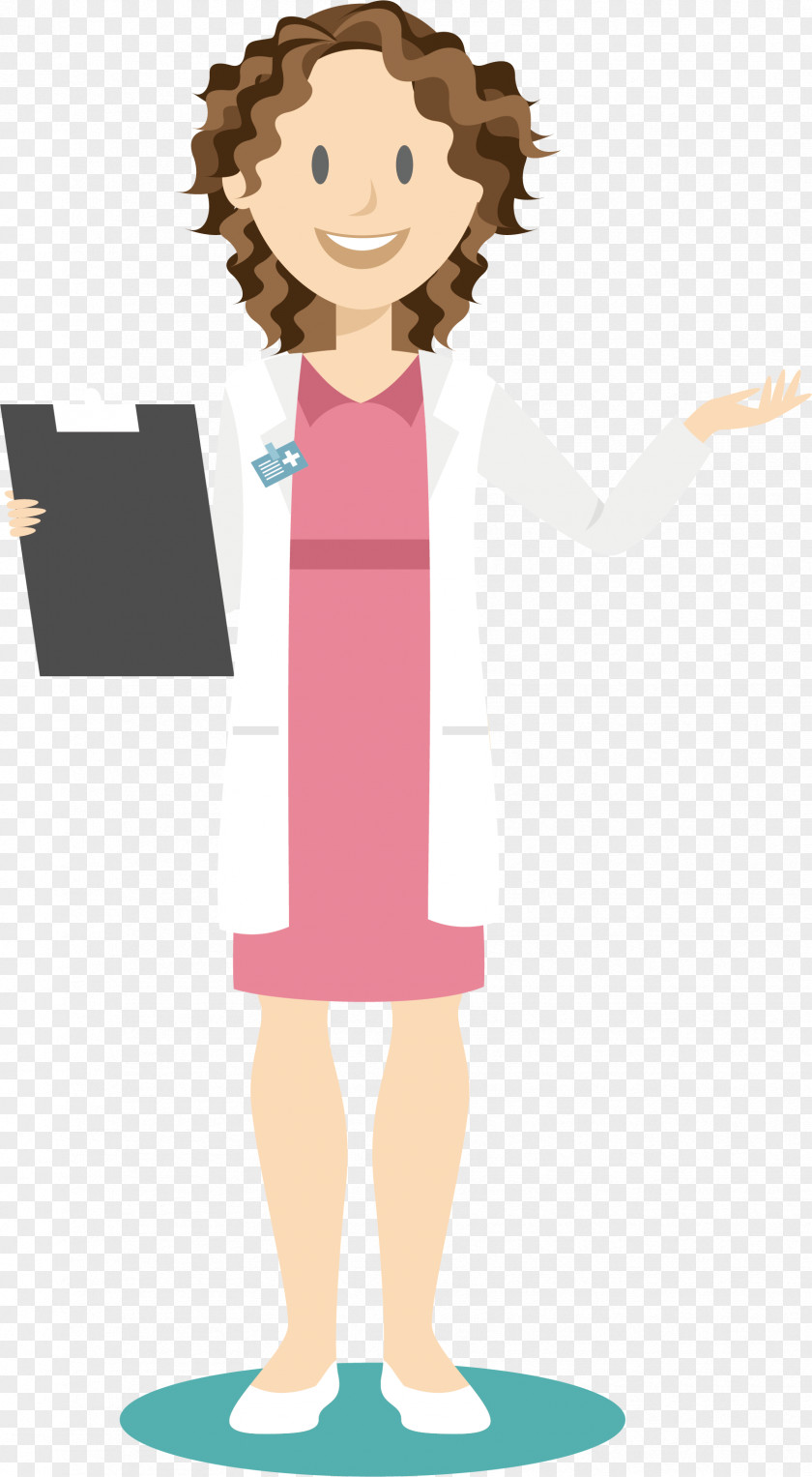 A Curl Up Woman Doctor Clip Art PNG
