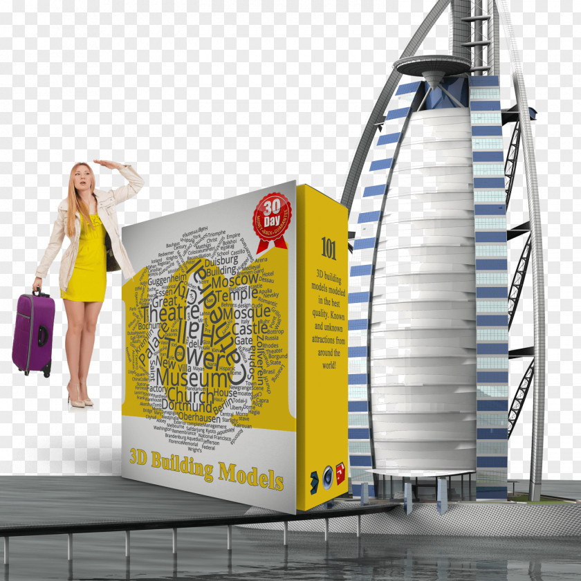 Di Baizhuo Jumeirah Burj Al Arab Hotel Khalifa Emirates Towers 3D Modeling PNG