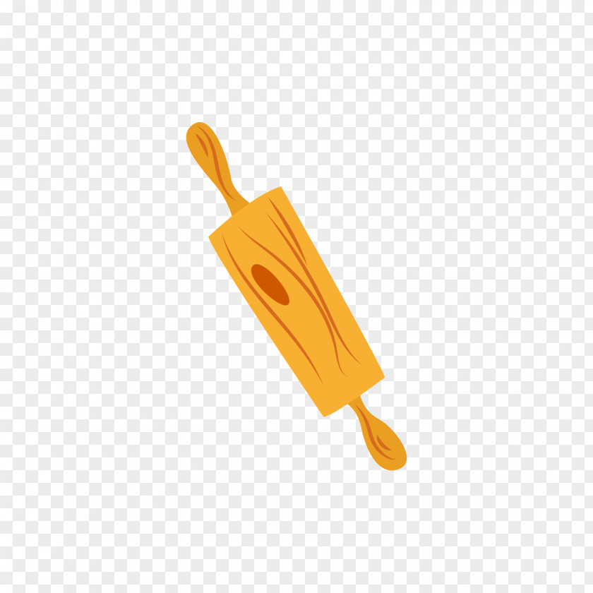 Yellow Rolling Pin Kitchen Utensil Tool PNG