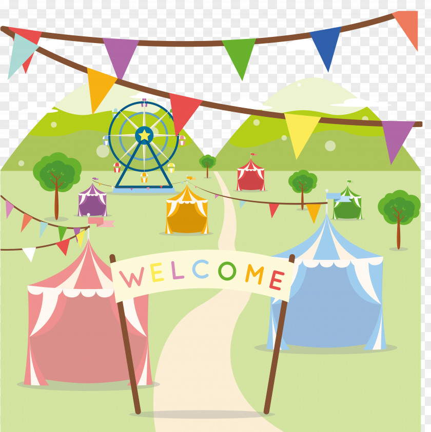 Vector Circus Landscape Clip Art PNG