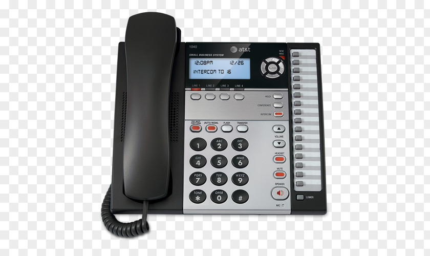 Automatic Redial Cordless Telephone AT&T Handset Business System PNG