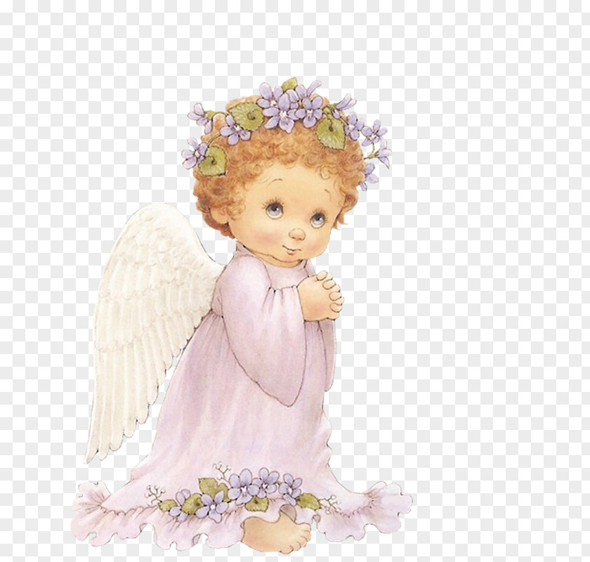 Cute Angel With Purple Flowers Free Clipart Drawing Clip Art PNG