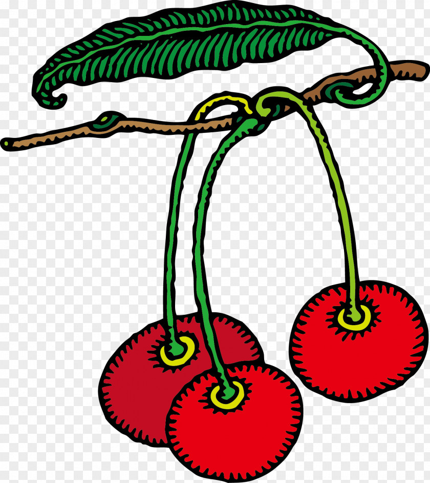 Hand-painted Small Cherry Paper Sour Fruit Drawing PNG