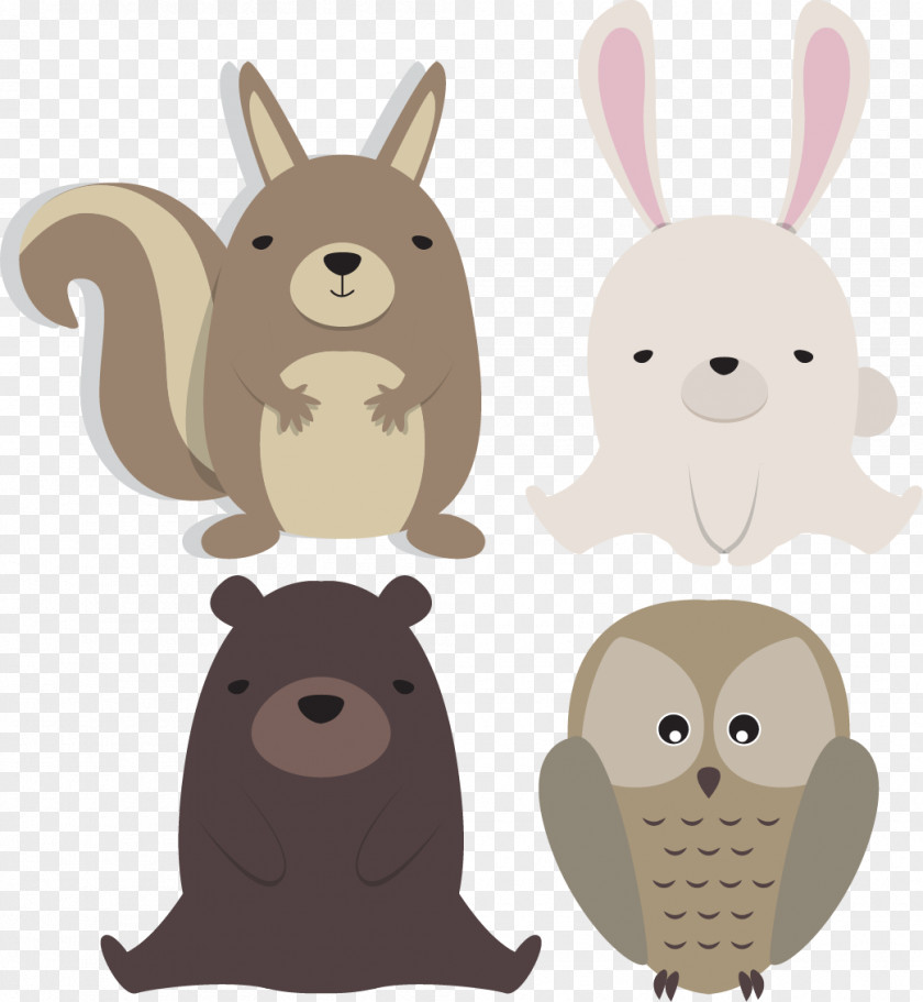 Winter Stay Meng Small Animals Brown Bear Hare Animal PNG