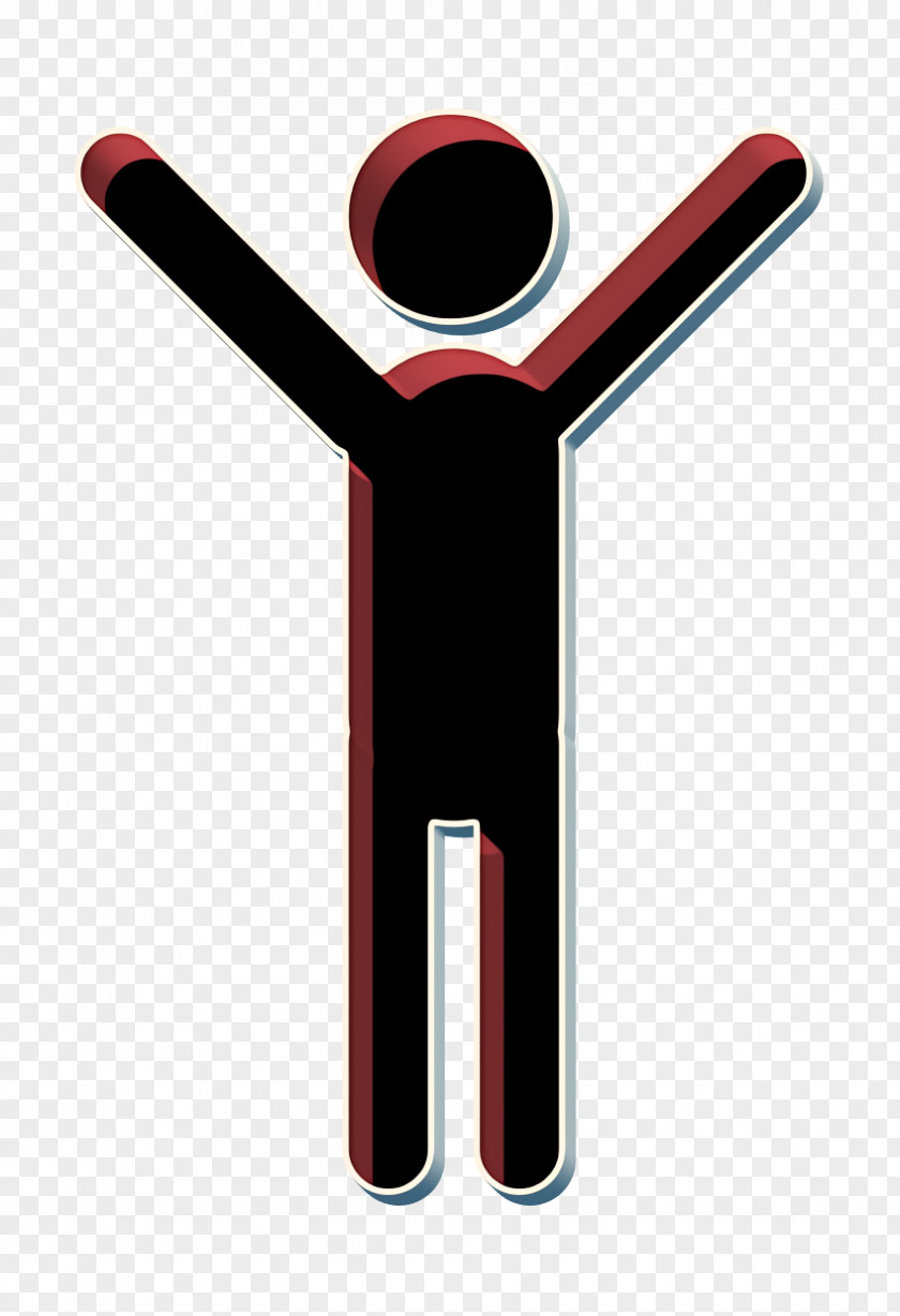 Humans 2 Icon Man Standing With Arms Up People PNG