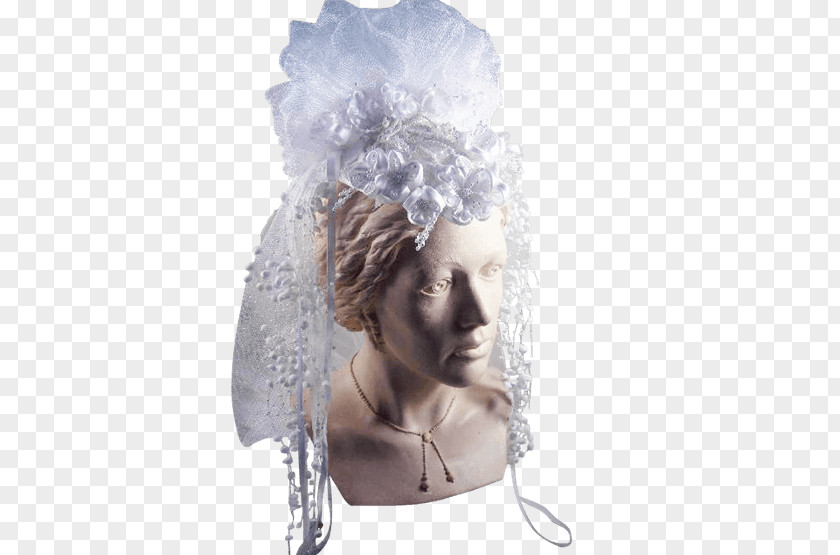 White Veil Headpiece Earring Hat Dress PNG