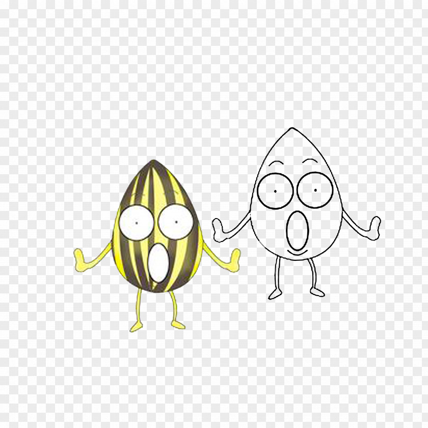 Surprised Melon Seeds Open Your Mouth Drawing Cartoon Clip Art PNG