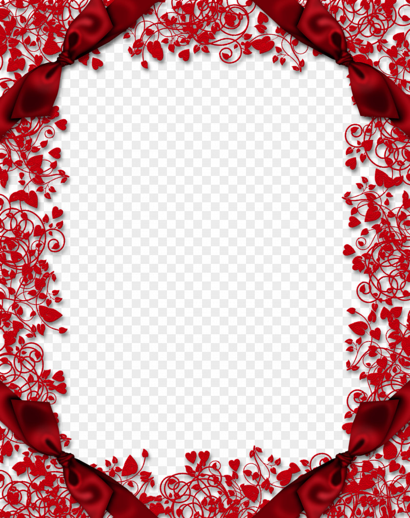 Red Ribbon Print Border PNG