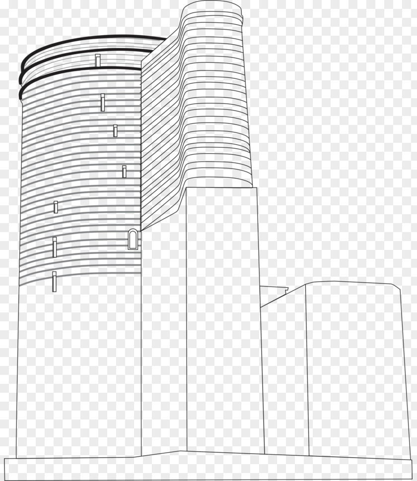 Tower Vector Paper White Line Art PNG