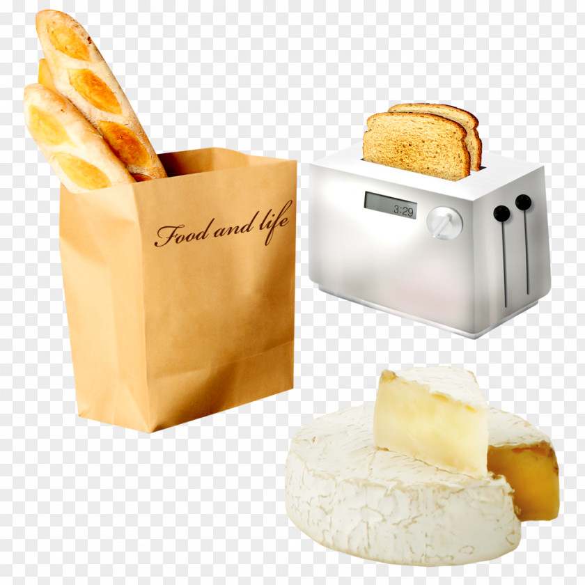 Bread And Toaster Baguette Take-out Breakfast PNG