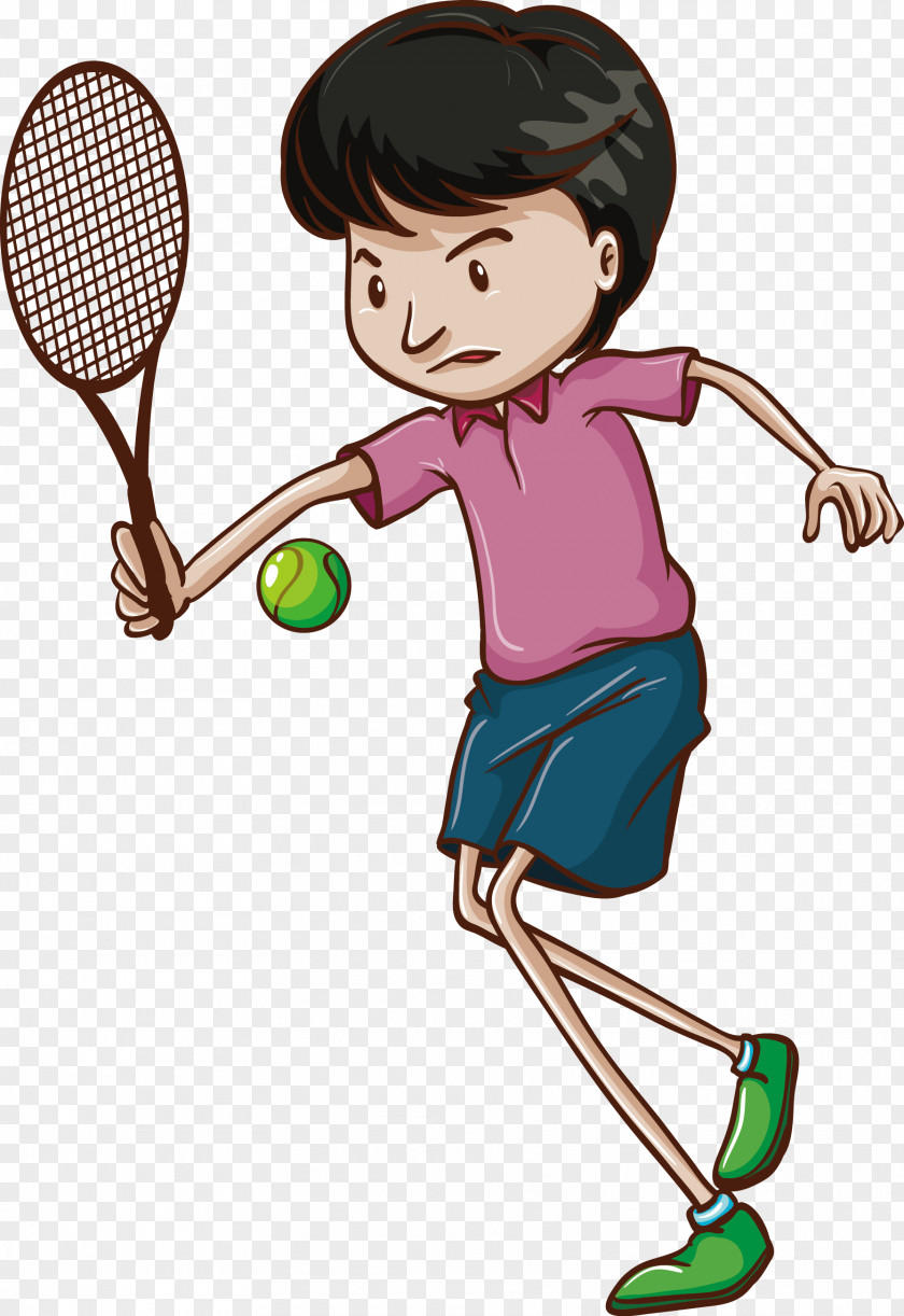 High School Girls Tennis Cartoon Illustration PNG