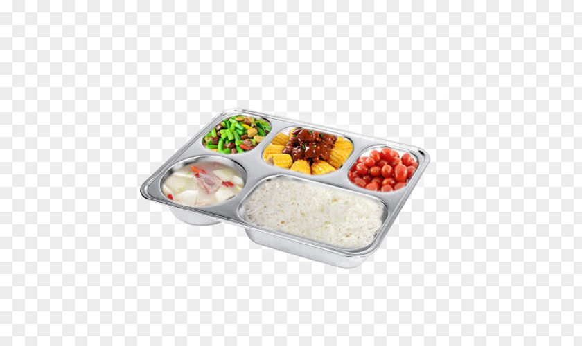 Stainless Steel Food Plate Fast Tray Meal PNG
