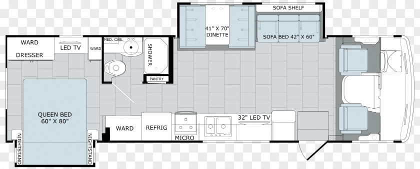 Furniture Floor Plan Holiday Rambler Campervans Collier RV Vehicle I94RV PNG