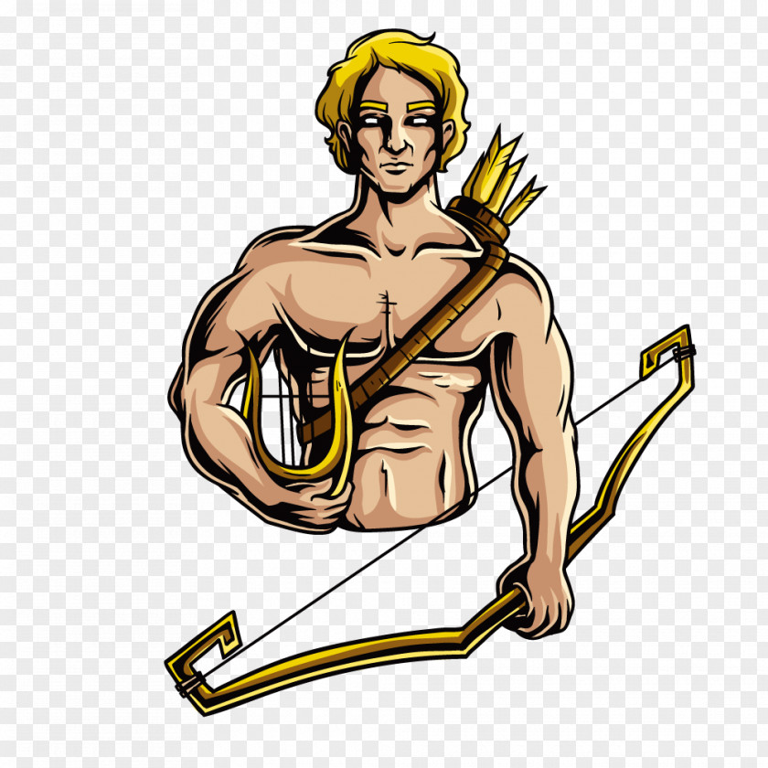 Macho Carrying A Bow And Arrow T-shirt Artemis Greek Mythology Illustration PNG