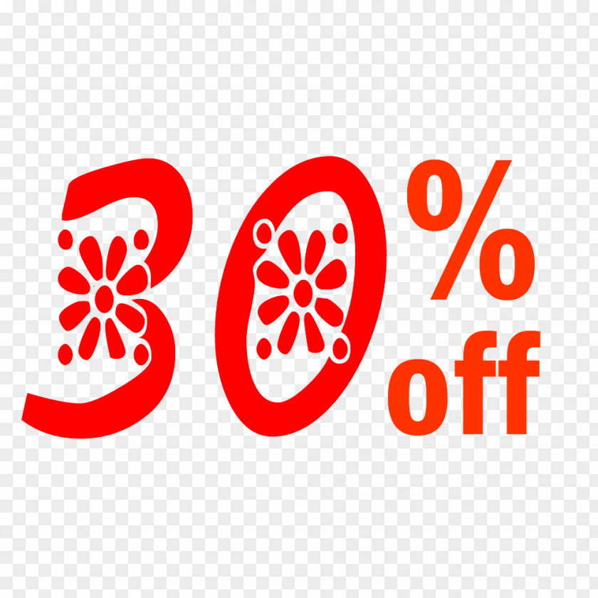 Spring 30% Off Discount Tag. PNG