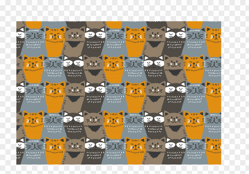 Cartoon Cat Head Background Map Wallpaper PNG