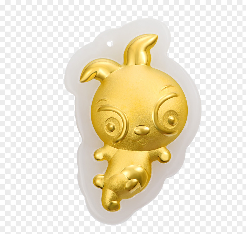Golden Rabbit Zodiac Gold Pendant Clip Art PNG