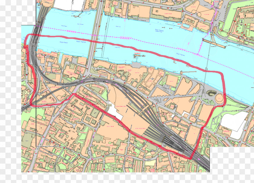 London Bridge Map Land Lot Urban Design Bird's-eye View Plan PNG