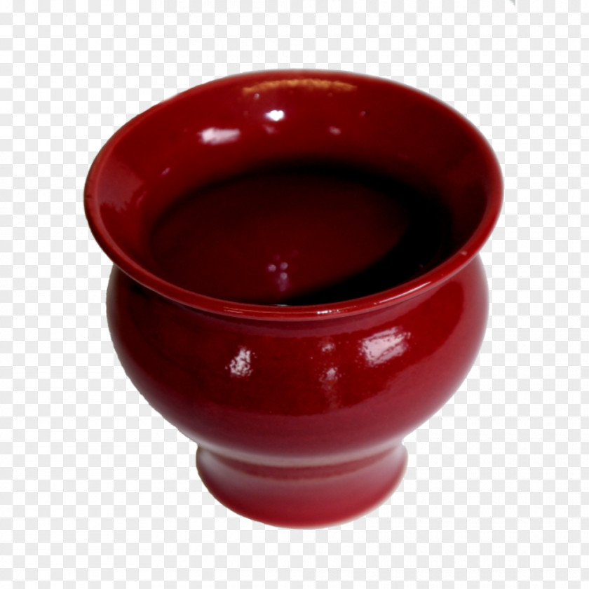Glazed Vase Bowl M Maroon Cup PNG