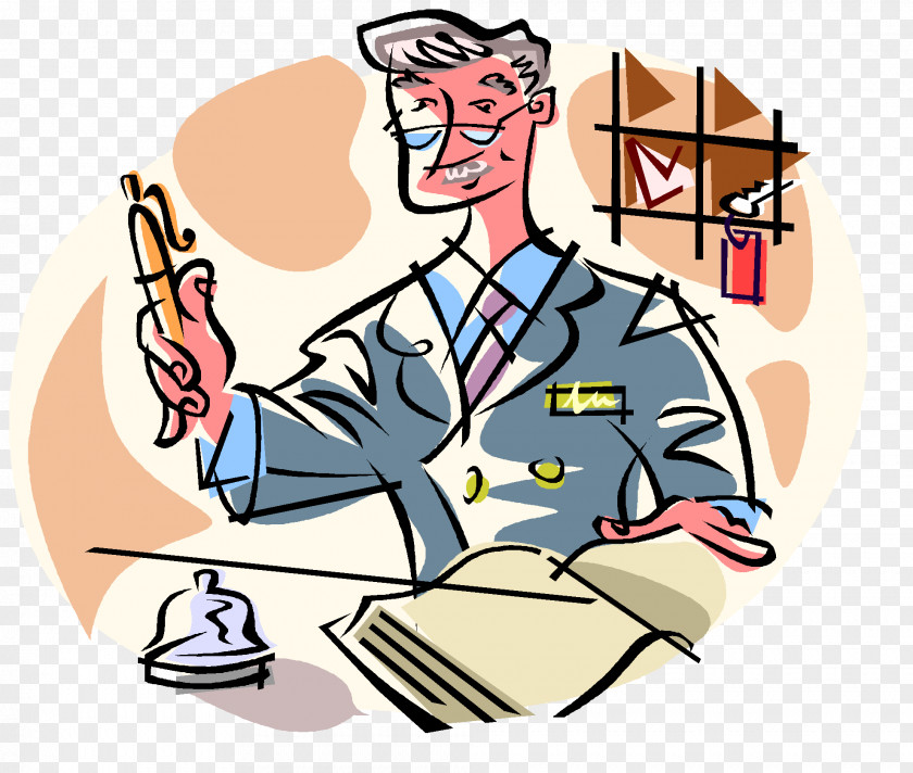 Hotel Front Office Clerk Check-in Clip Art PNG