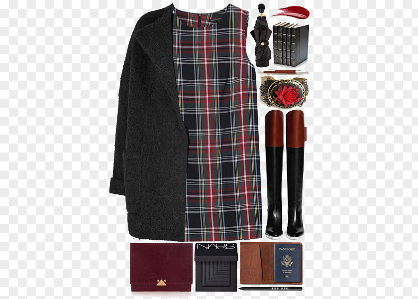 Women's Skirt With Winter Tartan T-shirt Woman PNG