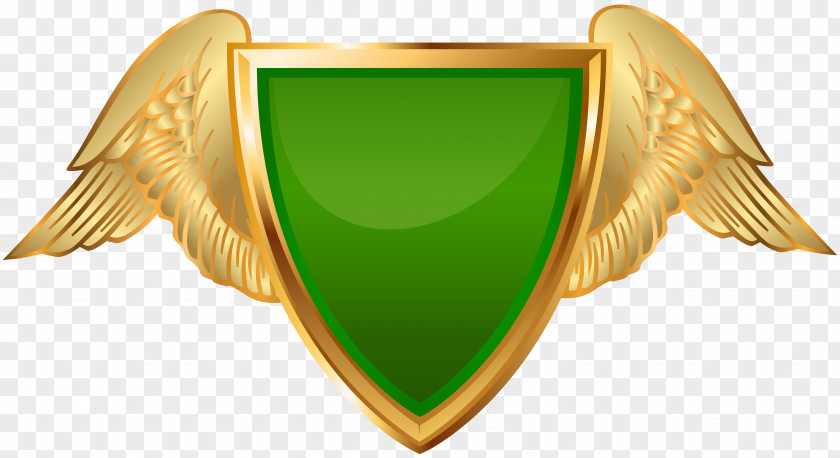 Badge With Wings Green Clip Art PNG