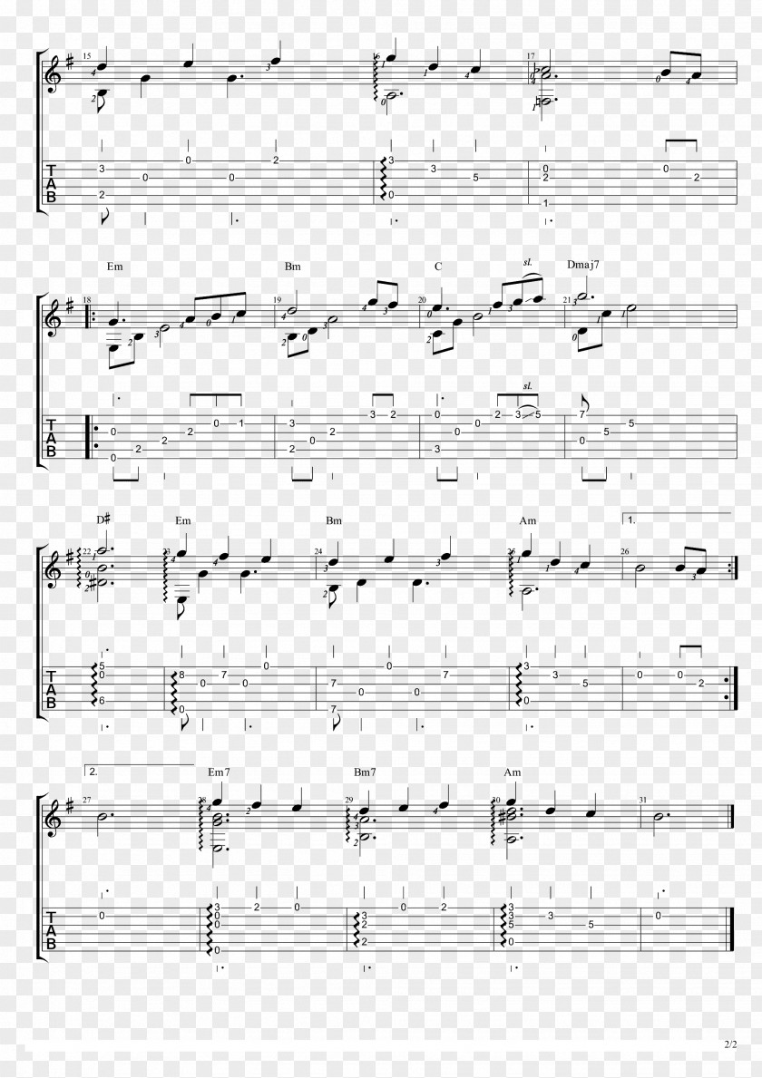 Busstop Ecommerce Numbered Musical Notation Sheet Music Guitar PNG