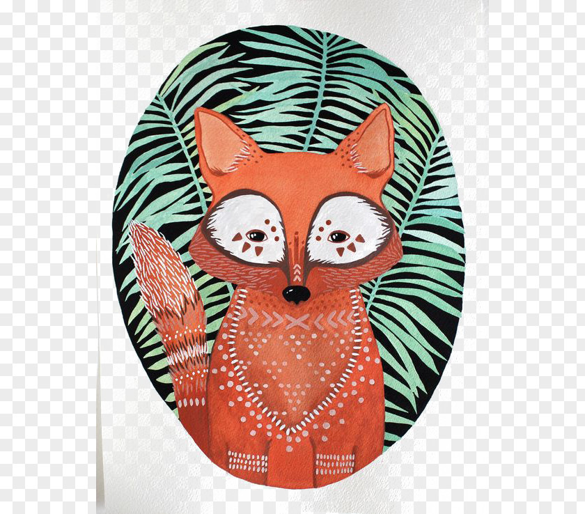Leopard Cat Watercolor Painting Art Fox Printing Illustration PNG