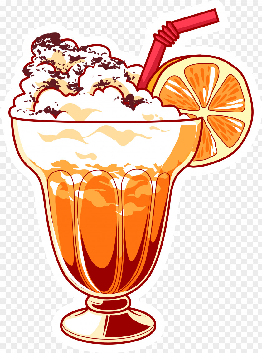 Orange Delicious Sand Ice Milkshake Smoothie Cocktail PNG