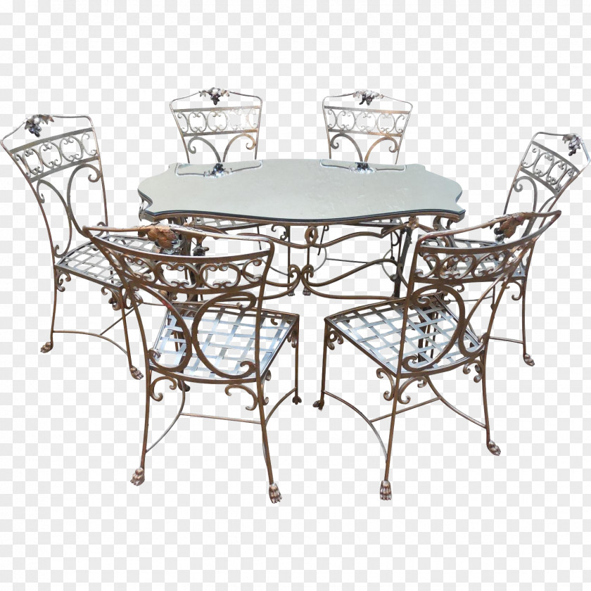 Patio Table Chair Garden Furniture Dining Room Wrought Iron PNG