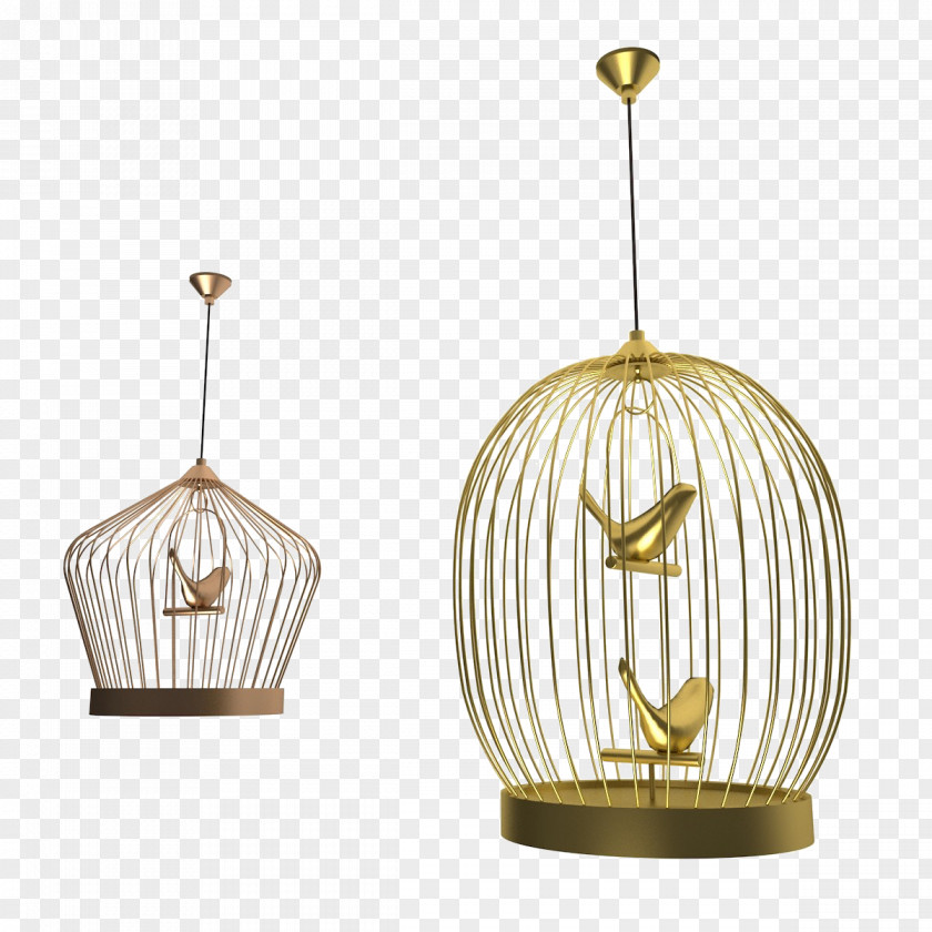 Golden Iron Cage Decoration Birdcage 3D Computer Graphics Autodesk 3ds Max PNG