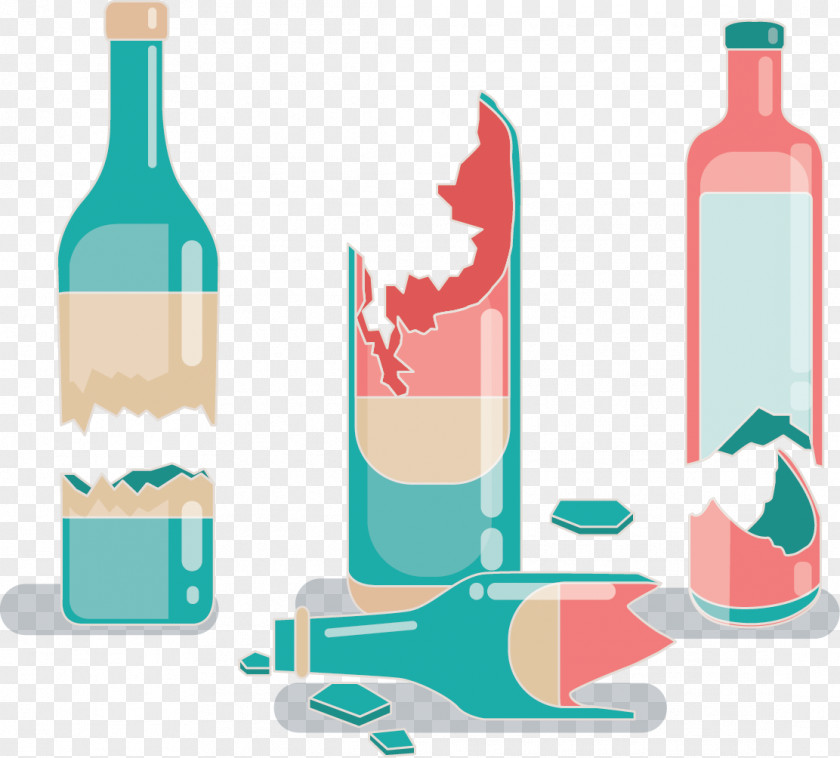 Shock Cracking Of Red Wine Bottle Glass Alcoholic Beverage PNG