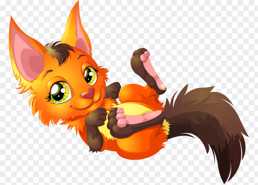 Yellow Fox Illustration PNG