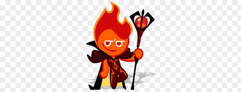 Fire Spirit Cookie Run PNG Run, character holding staff clipart PNG