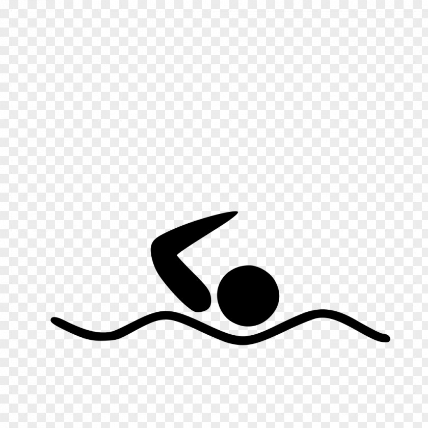 Swimming Black And White Monochrome Logo Silhouette PNG
