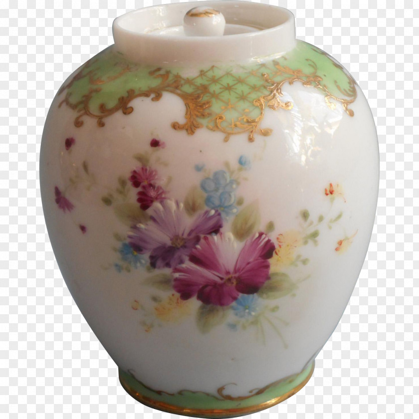 Hand-painted Petals Vase Porcelain Urn PNG