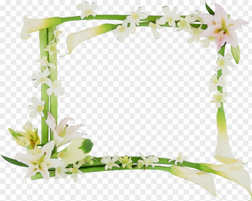 Interior Design Lily Of The Valley Watercolor Flowers Frame PNG