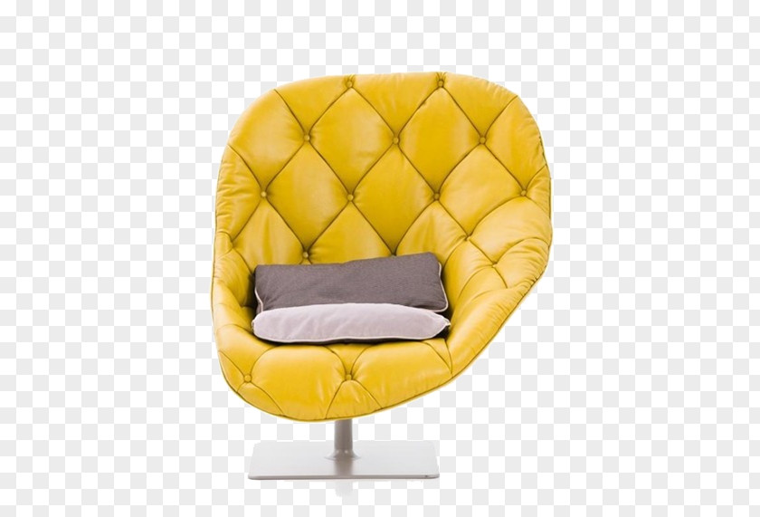 Yellow Soft Armchair Wing Chair Couch Moroso Spa Furniture PNG