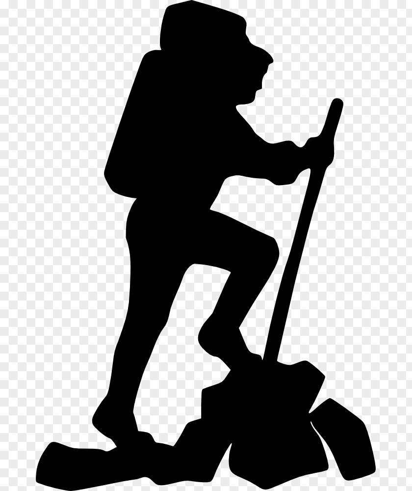 Silhouette Hiking Backpacking Clip Art PNG