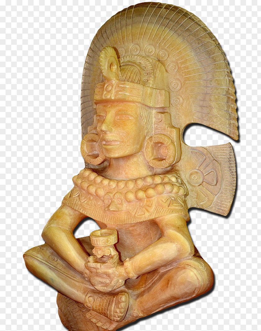 Aztec Statue Wood Carving Figurine Jaw PNG