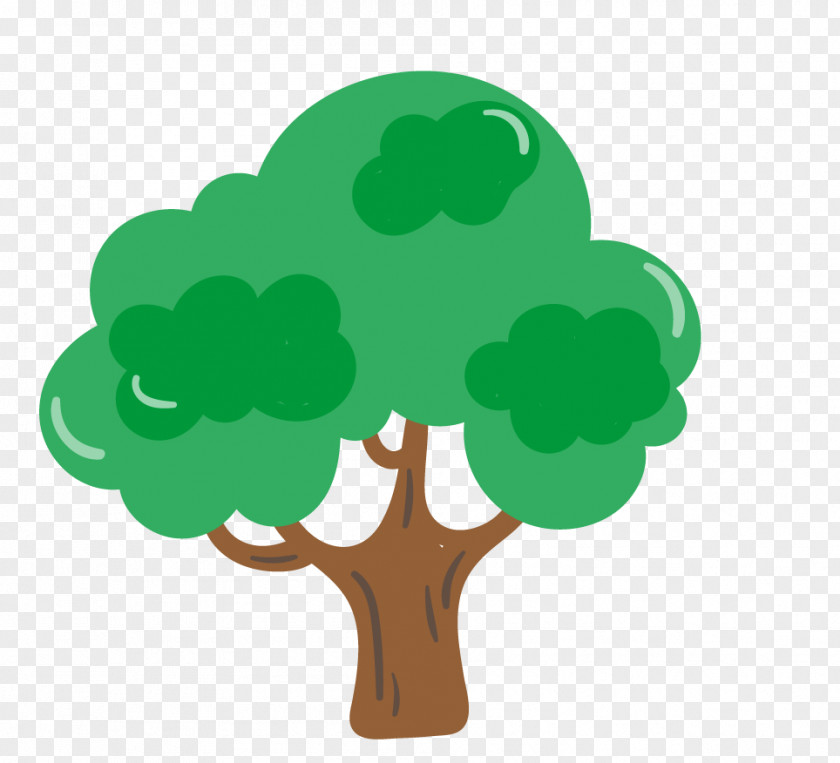 Big Tree Cartoon Broad-leaved Illustration Vector Graphics PNG