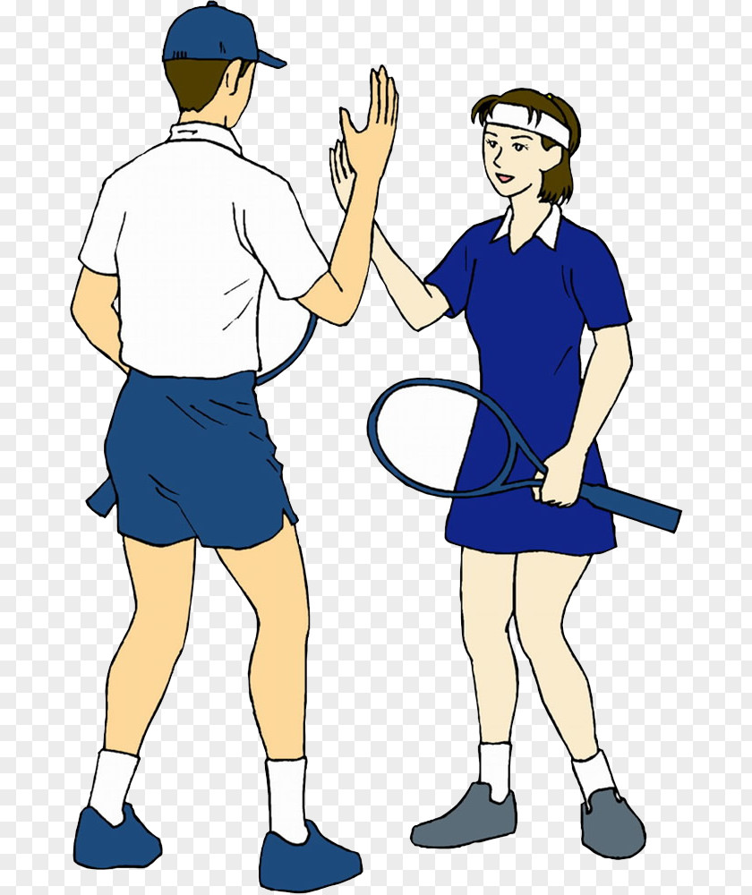 Poke Badminton Players Cartoon PNG