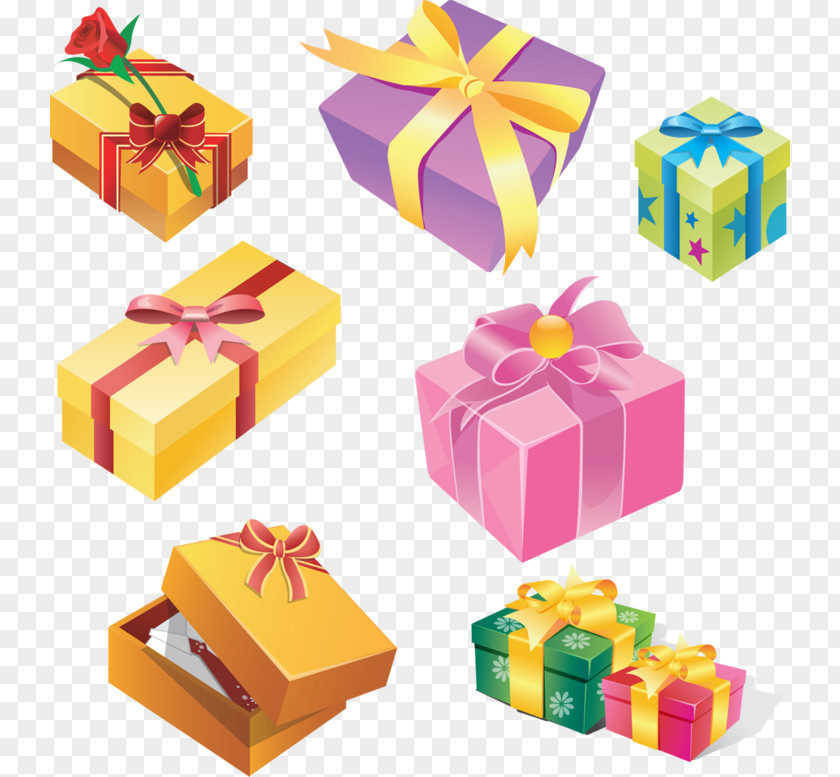 Various Kuangshuai Paper Gift Box Clip Art PNG