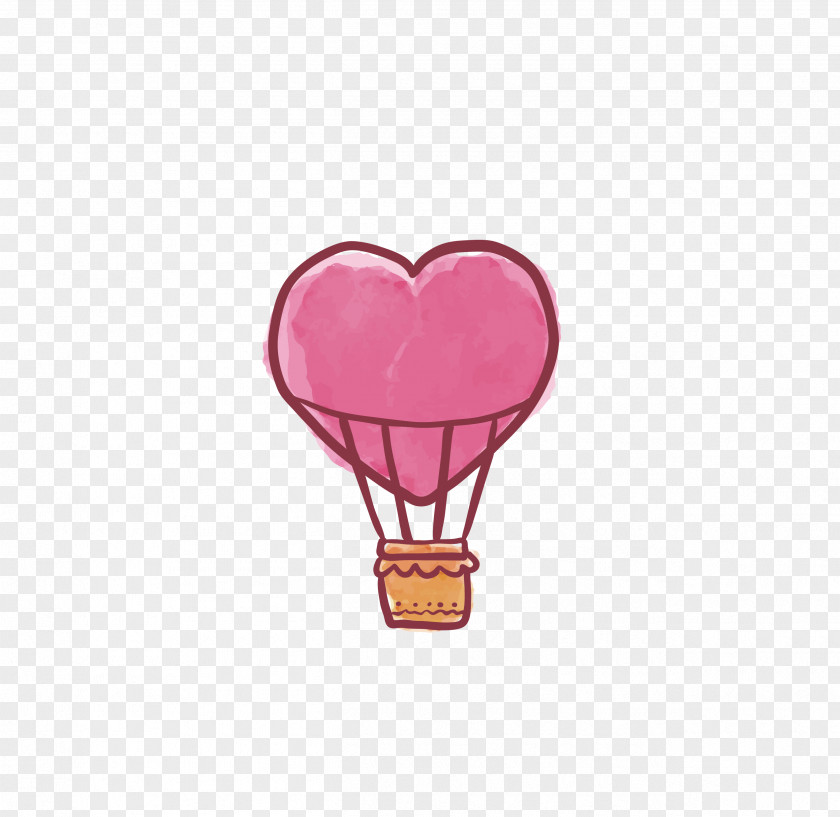 Love Hot Air Balloon Valentine's Day Heart PNG