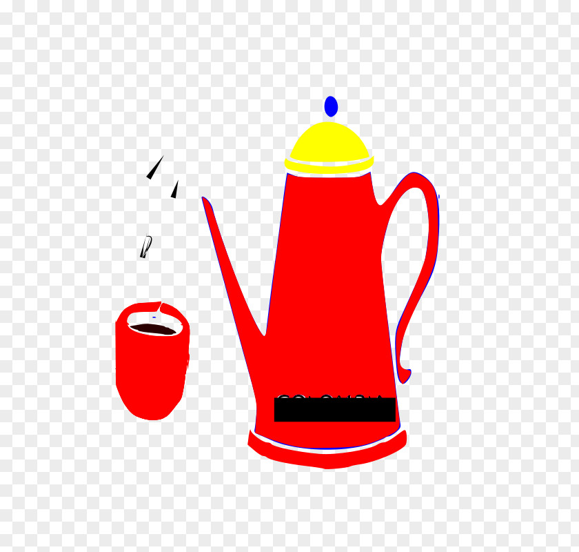 Red Kettle And Cups Coffee Cup Clip Art PNG
