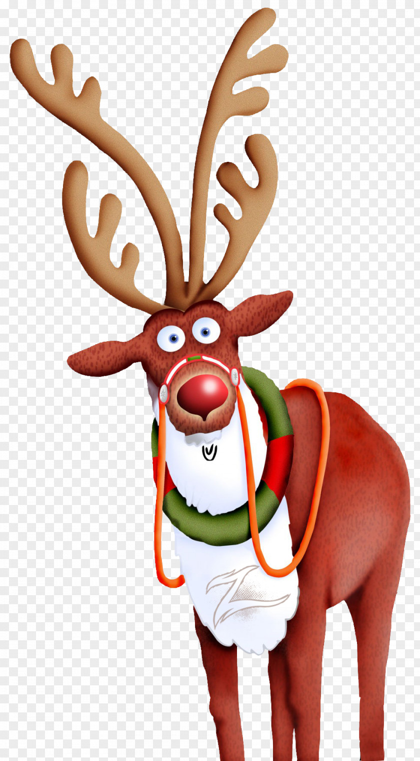 Reindeer Rudolph Santa Claus Candy Cane Christmas PNG