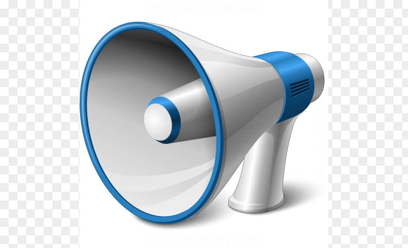 3D Painted Silver Horn Megaphone Advertising Icon PNG